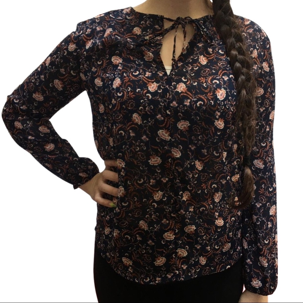 floral silk blouse